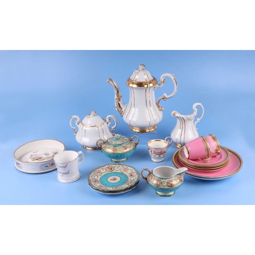 456 - A quantity of 19th century and later ceramics to include a Meissen three-piece coffee set, a contine... 