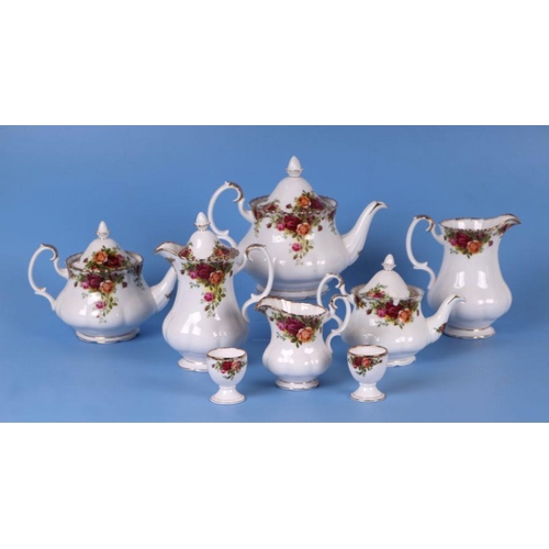 460 - A large quantity of Royal Albert Old Country Roses pattern tea wares to include cake stand, teapots,... 