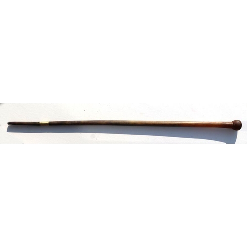 507 - A late 19th / early 20th century rhino horn walking cane. 86cm long. 367g