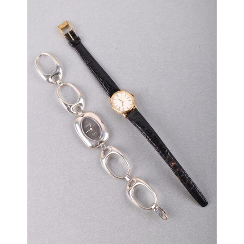 536 - A 1970's vintage Vetta silver bracelet watch; together with a Zenith ladies quartz wristwatch (2).