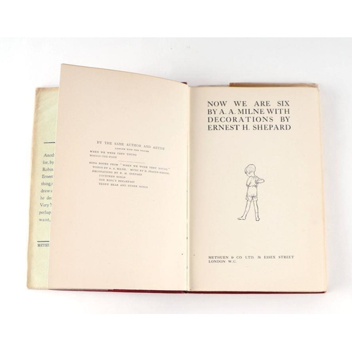 56 - Milne (AA) Now We are Six, first edition, illustrated by E H Shepard, published 1927, hardback with ... 