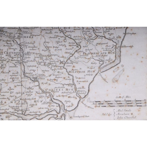 64 - Morden (Robert) - Map of Suffolk - framed & glazed, 44 by 38; together with another Morden map o... 