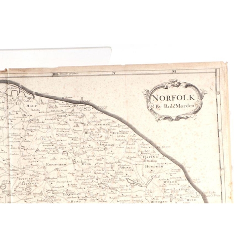 64 - Morden (Robert) - Map of Suffolk - framed & glazed, 44 by 38; together with another Morden map o... 