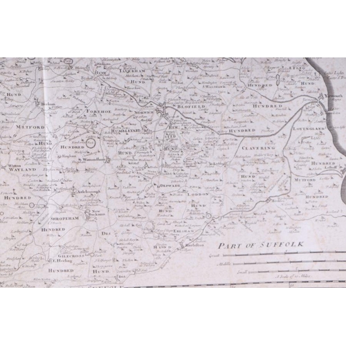 64 - Morden (Robert) - Map of Suffolk - framed & glazed, 44 by 38; together with another Morden map o... 