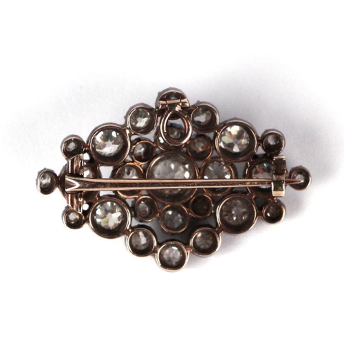 659 - A 19th century diamond pendant brooch, approx 3ct in total, the largest diamond 5mm diameter.