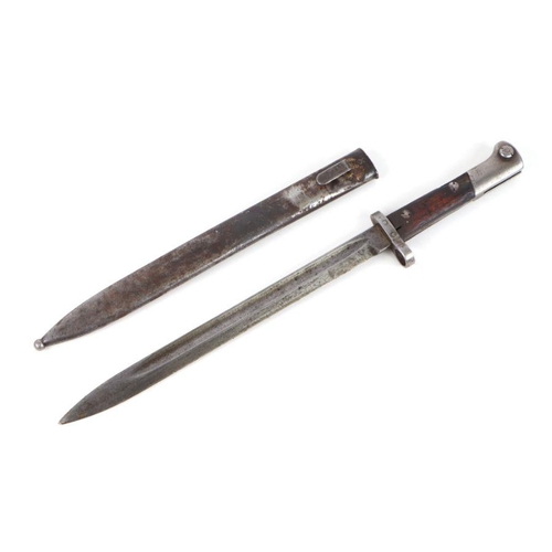 83 - A WW2 Czechoslovakian VZ98/22 Mauser bayonet in its steel scabbard. Marked to the ricasso CSZ U. Bla... 