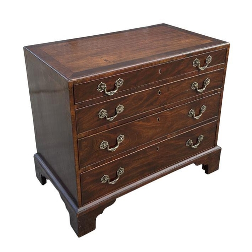 996 - A late 19th century George III style mahogany chest of drawers with an arrangement of four long draw... 