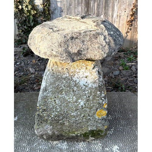 14 - A staddle stone, 72cms high.