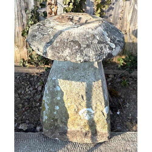 16 - A staddle stone, 72cms high.