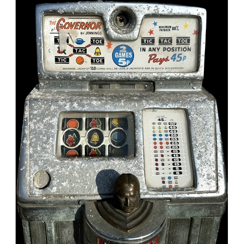 257 - A 1960's D D Jennings & Co 'The Governor Sun Chief Coin Operated Slot Machine / One-Armed Bandit fea... 