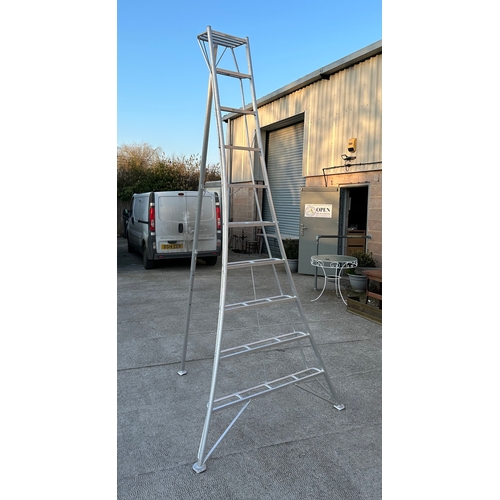 21 - A Hasegawa aluminium tripod or orchard  ladder with three adjustable legs.