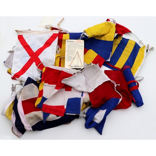 90 - A complete set of vintage Naval cotton signal flags.