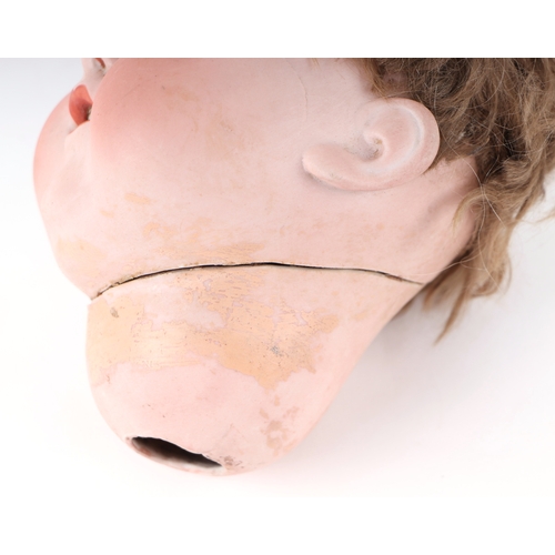 124A - A bisque head doll with composite body together with bisque dolls head.