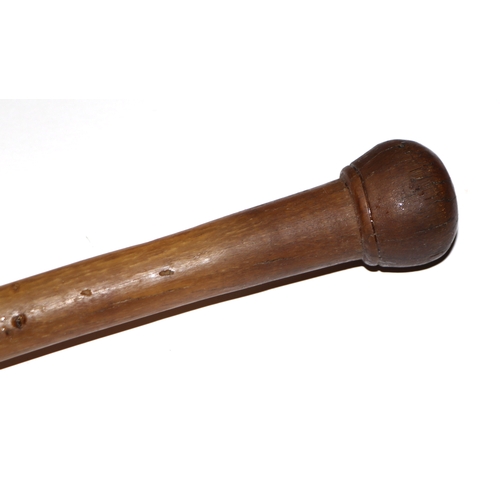 507 - A late 19th / early 20th century rhino horn walking cane. 86cm long. 367g