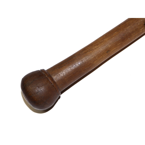 507 - A late 19th / early 20th century rhino horn walking cane. 86cm long. 367g