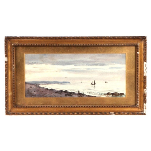 169 - Victorian school - Seascape with Fishing Boats - indistinctly signed lower left, watercolour, framed... 