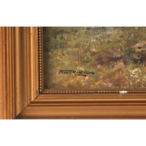 184 - John T Randolph (20th century British) - Estuary Scene - signed lower left, oil on board, framed &am... 