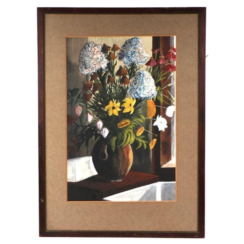 187 - 20th century British - Still Life of Flowers in a Vase - initialled lower right, watercolour, framed... 