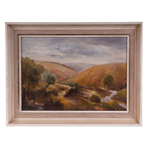 190 - B M Denner (modern British) - Exmoor - signed lower left, oil on board, framed, 33 by 24cms.