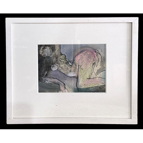 248 - Michael Kirby (?) - Reclining Nude 4 - mixed media, signed and dated '09 lower right, 18 by 14cms, f... 