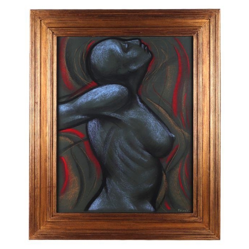 254 - Frank (contemporary British) - Life Study of a Female Figure - pastel, signed lower right, 47 by 62c... 