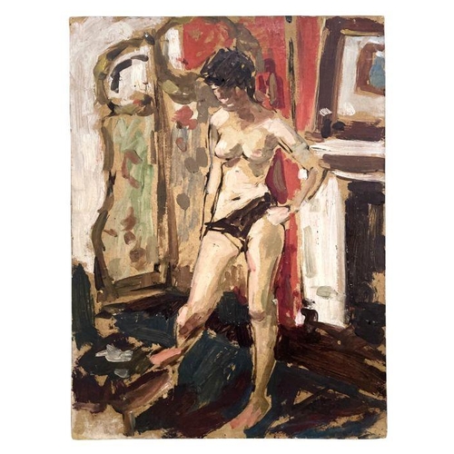 265 - Peter Collins ARCA - (1923 - 2001) - Life Study of a Nude in an Interior - oil on board with Sulis F... 