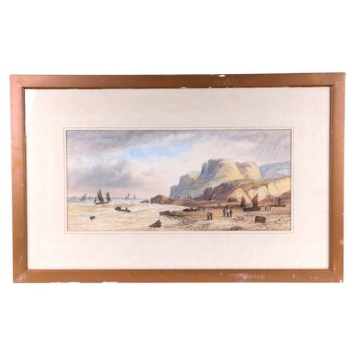 293 - L Lewis (19th century British) - a set of four coastal scenes, watercolour, signed and dated, framed... 