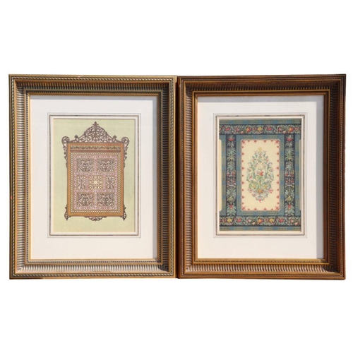 298 - A group of decorator's prints to include designs and an urn with flowers, all framed & glazed, e... 