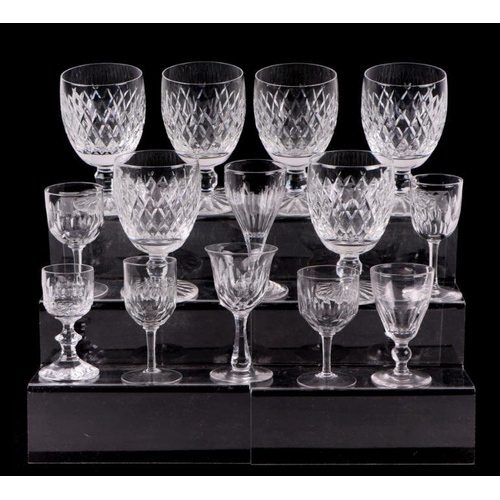 307 - A quantity of assorted Georgian and later cut glass and other glassware to include a set of hobnail ... 