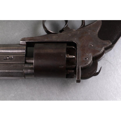 33 - A Bentleys Patent self cocking five-shot revolver with octagonal barrel and checkered grip.