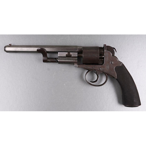 33 - A Bentleys Patent self cocking five-shot revolver with octagonal barrel and checkered grip.