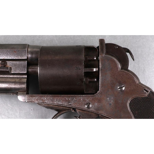 33 - A Bentleys Patent self cocking five-shot revolver with octagonal barrel and checkered grip.