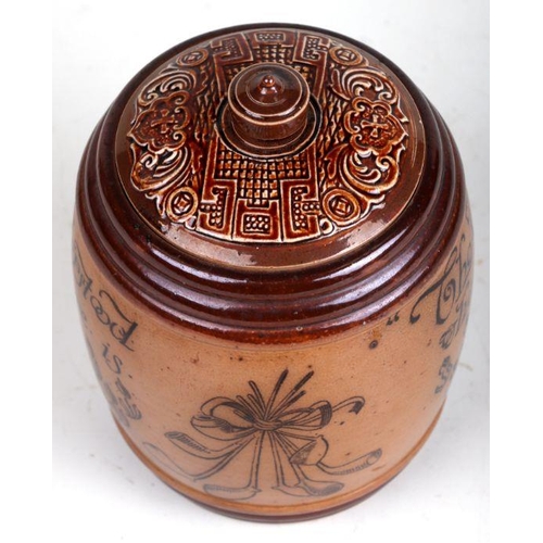 349 - A Royal Doulton stoneware tobacco jar decorated with a motto 'The Value of Tobacco is Best Understoo... 