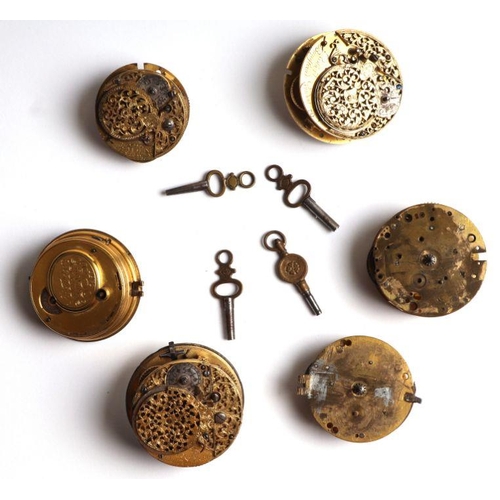 464 - A group of 19th century pocket watch movements, various makers and W. Webster (6).