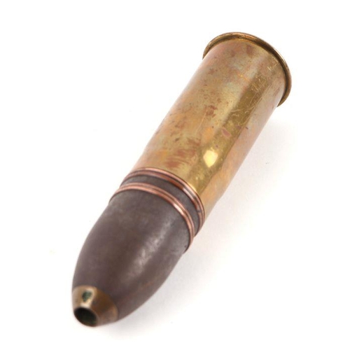 78 - An inert WW1 artillery shell with brass casing in two parts, date stamp to the base for February 191... 