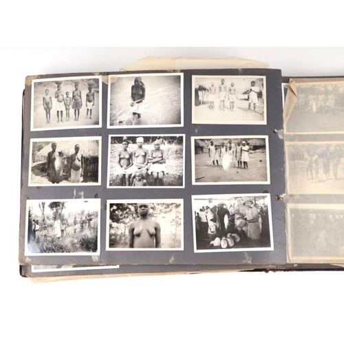 98 - A leather photo album of the Royal Air Force Middle East in Kenya showing numerous photos of ethnic ... 