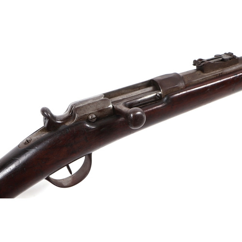 29 - A French obsolete calibre Chassepot MLE 1866 rifle, numbered 'B60220' and bayonet, numbered '63353'.