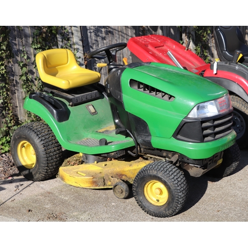 12I - A John Deere 100 series ride on mower.