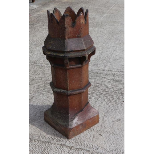 10 - A salt glazed crown top chimney pot, 96cms high.