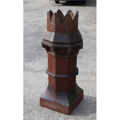 11 - A salt glazed crown top chimney pot, 96cms high.