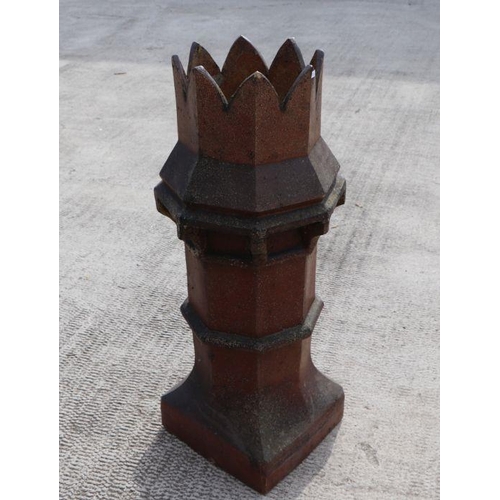 11 - A salt glazed crown top chimney pot, 96cms high.