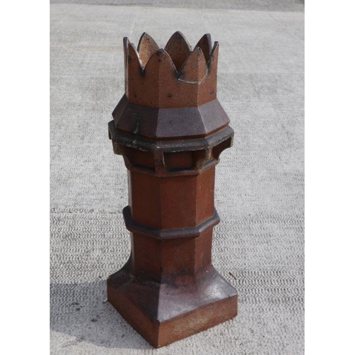 11 - A salt glazed crown top chimney pot, 96cms high.