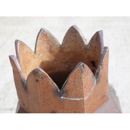 11 - A salt glazed crown top chimney pot, 96cms high.