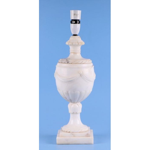 115 - An alabaster table lamp, 35cms high.