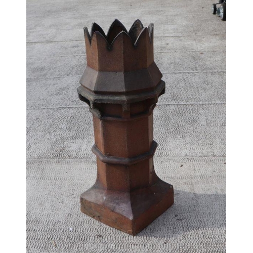 12 - A salt glazed crown top chimney pot, 96cms high.