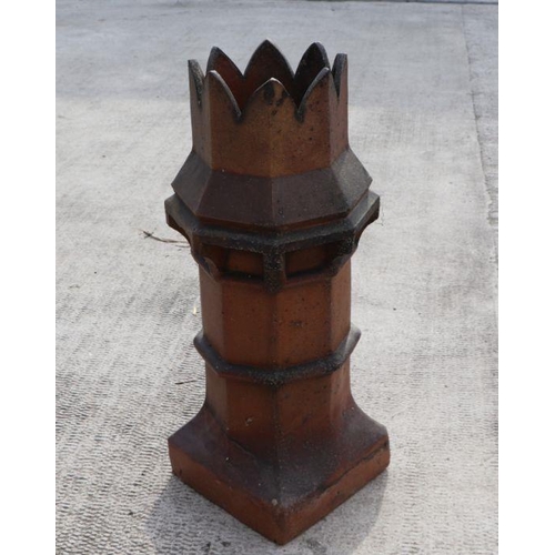 12 - A salt glazed crown top chimney pot, 96cms high.