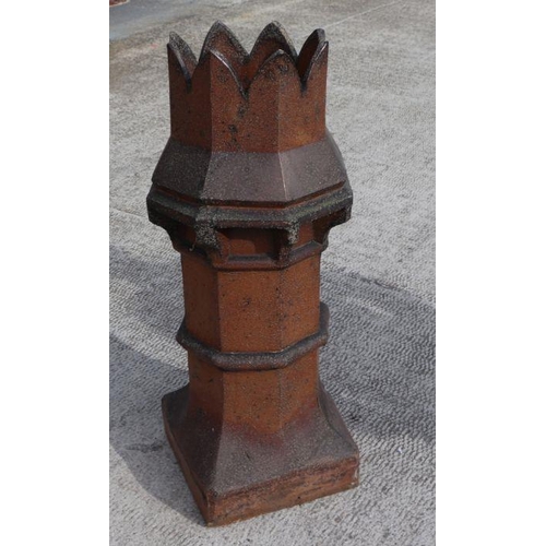 12 - A salt glazed crown top chimney pot, 96cms high.