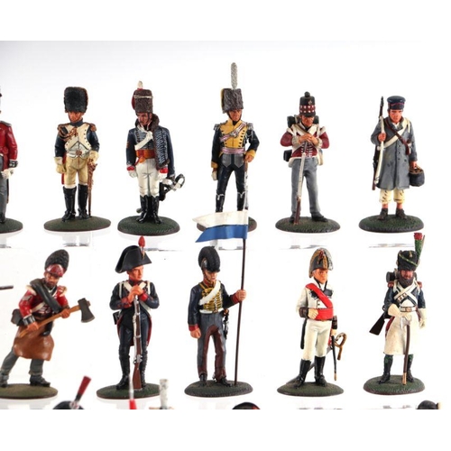 133 - A collection of fifty Del Prado Spanish, French and British Napoleonic War lead soldiers, various re... 