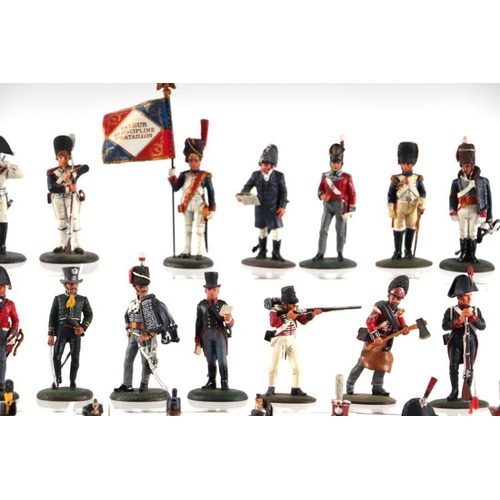 133 - A collection of fifty Del Prado Spanish, French and British Napoleonic War lead soldiers, various re... 