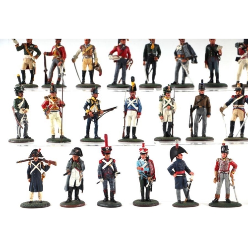 133 - A collection of fifty Del Prado Spanish, French and British Napoleonic War lead soldiers, various re... 